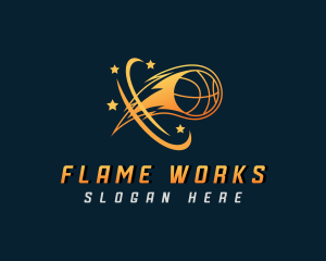 Flame - Sports Basketball Flame logo design