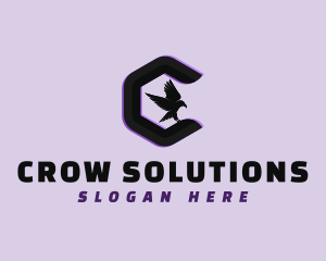 Raven Wings Letter C logo design