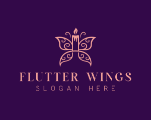 Butterfly Candle Wings logo design