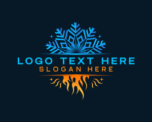 Snowflake Flame Thermal Industrial Logo