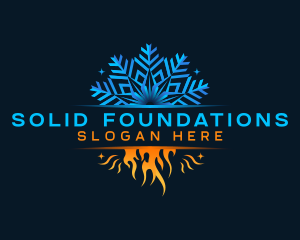 Freezer - Snowflake Flame Thermal Industrial logo design