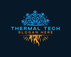 Snowflake Flame Thermal Industrial logo design