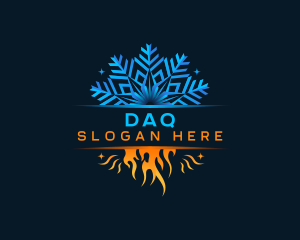 Cold - Snowflake Flame Thermal Industrial logo design