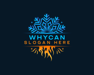 Freezer - Snowflake Flame Thermal Industrial logo design