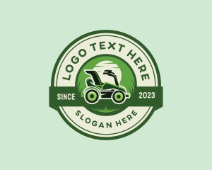 Landcaping - Grass Lawn Mower logo design