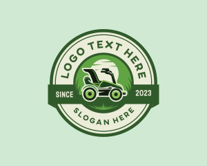 Grass Lawn Mower Logo