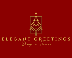 Gold Holiday Christmas logo design