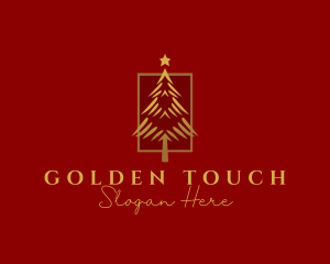 Gold Holiday Christmas logo design