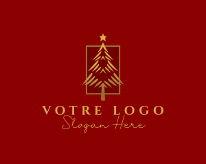 High End - Gold Christmas Tree logo design