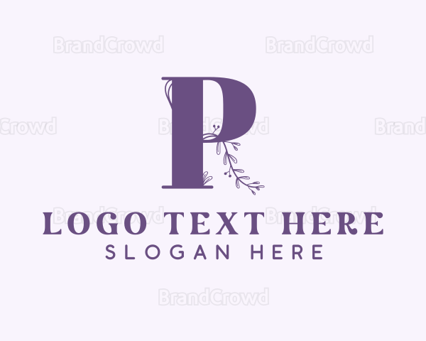 Floral Boutique Letter P Logo
