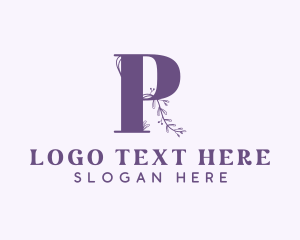 Boutique - Floral Boutique Letter P logo design