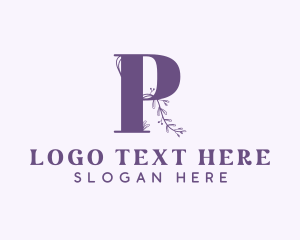 Plant - Floral Boutique Letter P logo design