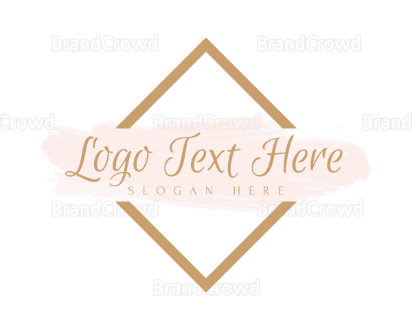 Cursive Watercolor Diamond Logo