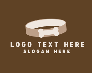 Brown Puppy - Brown Dog Collar logo design
