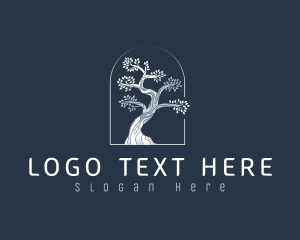 Plantation - Tree Leaf Metallic logo design