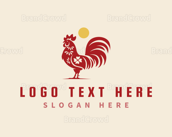 Rooster Chinese Zodiac Logo