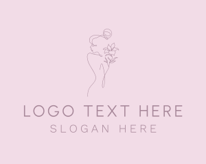 Waxing - Floral Feminine Body logo design