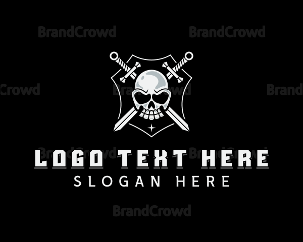 Skull Sword Weapon Logo