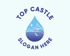 Car Wash Water Droplet  Logo