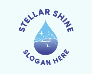 Car Wash Water Droplet  logo design