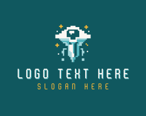 Gaming UFO Pixelated Logo