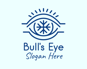 Blue Snowflake Eye logo design