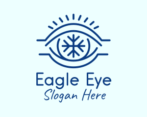 Blue Snowflake Eye logo design