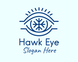 Blue Snowflake Eye logo design