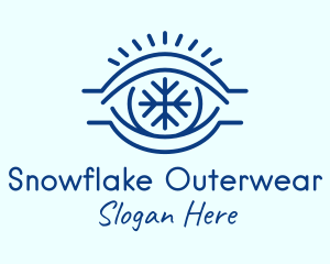 Blue Snowflake Eye logo design