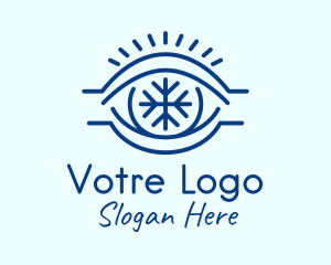 Winter - Blue Snowflake Eye logo design