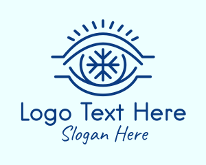 Eye Care - Blue Snowflake Eye logo design