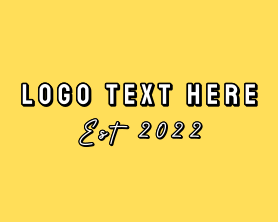 Text - Yellow White Text Font logo design