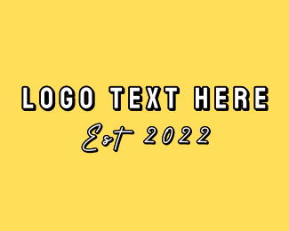 Yellow White Text Font Logo