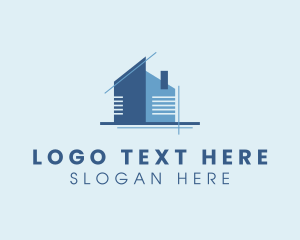 Technical Drawing - House Blueprint Structure logo design