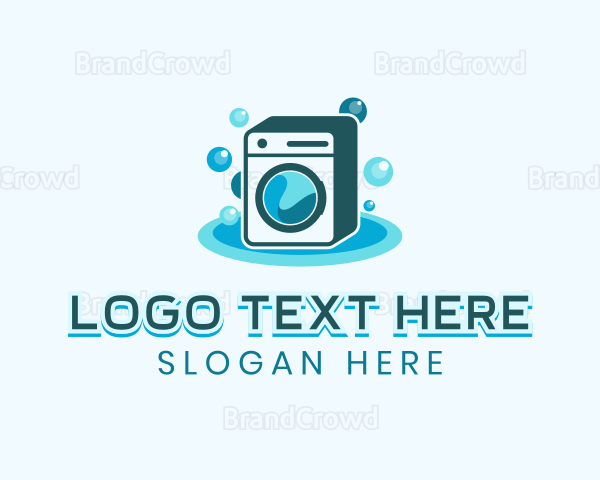 Washing Machine Laundromat Logo