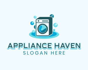 Washing Machine Laundromat logo design