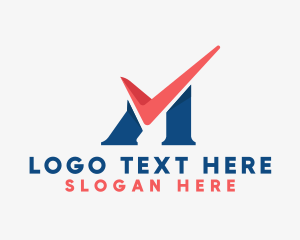 Minimal - Simple Check Letter M logo design