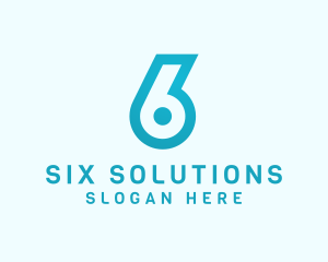 Six - Generic Gradient Number 6 Company logo design