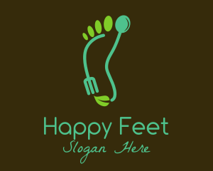 Feet - Eco Footprint Cutlery logo design