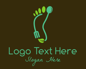 Feet - Eco Footprint Cutlery logo design