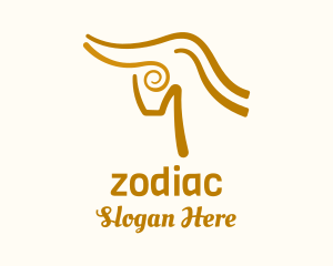 Minimalist Ox Zodiac logo design