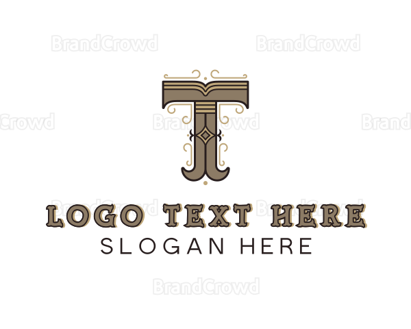 Antique Brand Artisan Letter T Logo