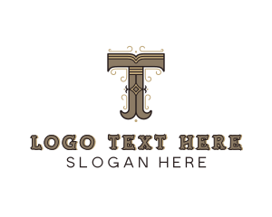 Antique Brand Artisan Letter T Logo