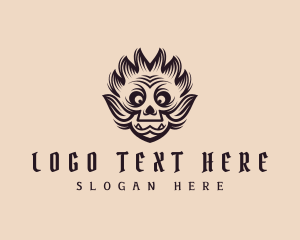 Black - Skull Monster Streetwear logo design