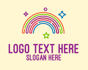 Lesbian - Colorful Neon Rainbow logo design