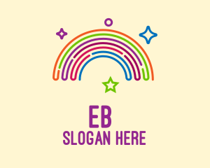 Gay Marriage - Colorful Neon Rainbow logo design