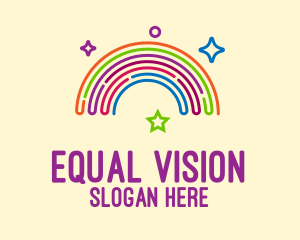 Equality - Colorful Neon Rainbow logo design