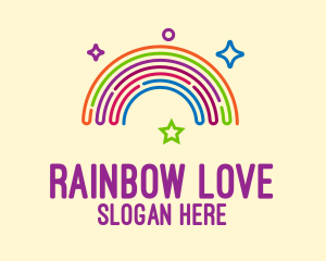 Lesbian - Colorful Neon Rainbow logo design