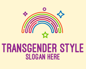 Transgender - Colorful Neon Rainbow logo design