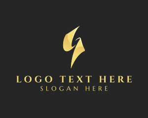 Voltaic - Gold Lightning Energy logo design